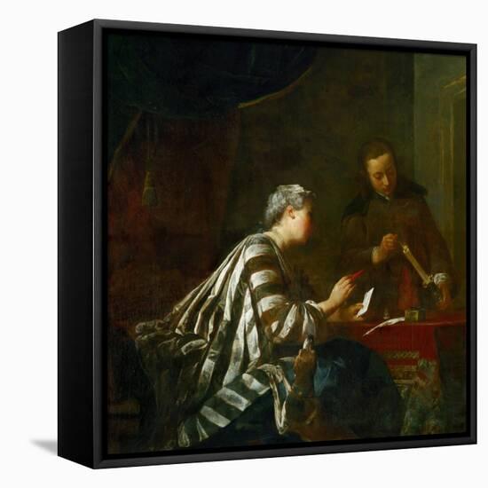 The Sealing of the Letter-Jean-Baptiste Simeon Chardin-Framed Premier Image Canvas