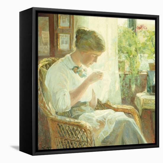 The Seamstress, 1914-Knud Larsen-Framed Premier Image Canvas