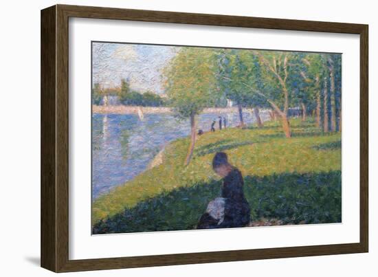 The Seamstress, Study for 'A Sunday Afternoon on the Island of La Grande Jatte', 1886-Georges Seurat-Framed Giclee Print