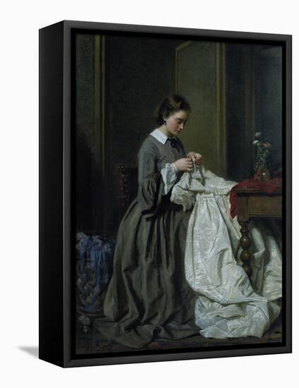 The Seamstress-Charles Baugniet-Framed Premier Image Canvas