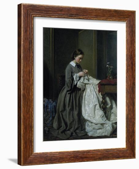 The Seamstress-Charles Baugniet-Framed Giclee Print