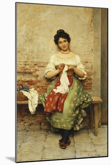 The Seamstress-Eugen Blaas-Mounted Giclee Print