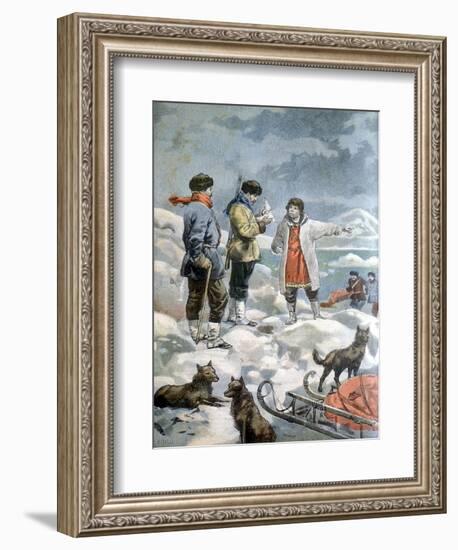 The Search for the 1897 Andree Expedition to the North Pole-null-Framed Giclee Print