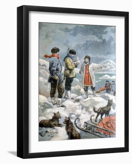 The Search for the 1897 Andree Expedition to the North Pole-null-Framed Giclee Print