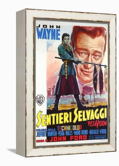 The Searchers, Italian Movie Poster, 1956-null-Framed Stretched Canvas