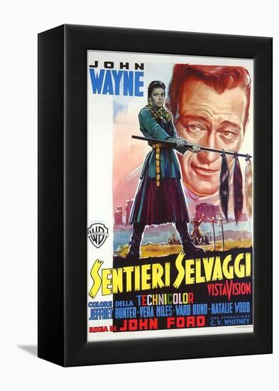 The Searchers, Italian Movie Poster, 1956-null-Framed Stretched Canvas