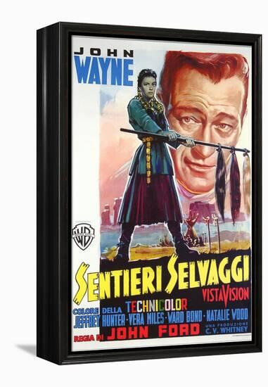 The Searchers, Italian Movie Poster, 1956-null-Framed Stretched Canvas