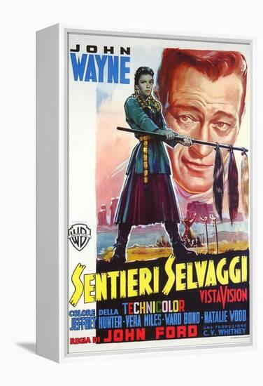 The Searchers, Italian Movie Poster, 1956-null-Framed Stretched Canvas