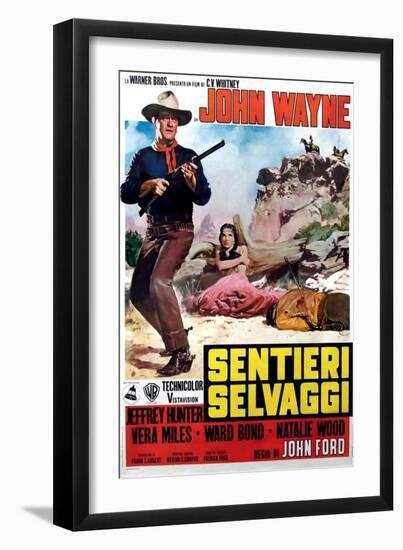 The Searchers, Italian Movie Poster, 1956-null-Framed Art Print