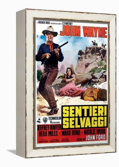 The Searchers, Italian Movie Poster, 1956-null-Framed Stretched Canvas