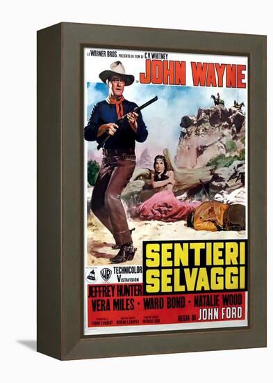 The Searchers, Italian Movie Poster, 1956-null-Framed Stretched Canvas