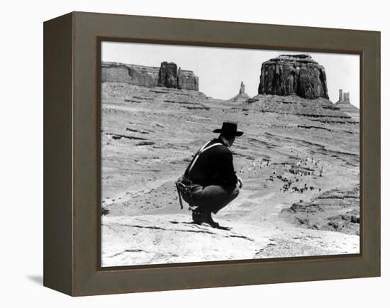 The Searchers, John Wayne, 1956-null-Framed Stretched Canvas