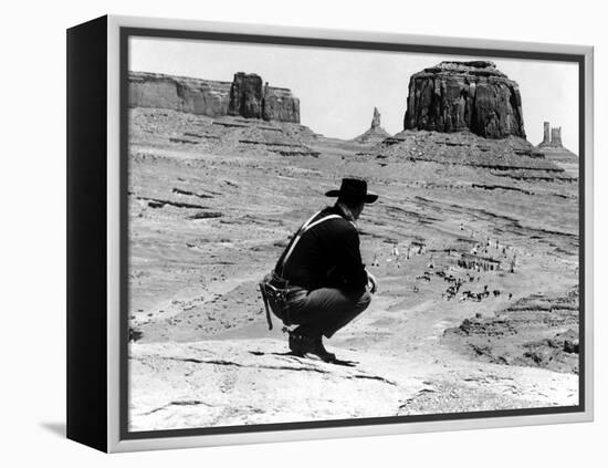 The Searchers, John Wayne, 1956-null-Framed Stretched Canvas