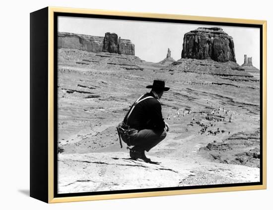 The Searchers, John Wayne, 1956-null-Framed Stretched Canvas