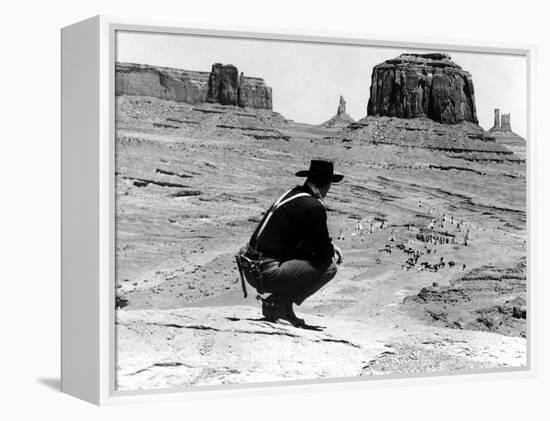 The Searchers, John Wayne, 1956-null-Framed Stretched Canvas