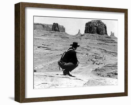 The Searchers, John Wayne, 1956-null-Framed Photo