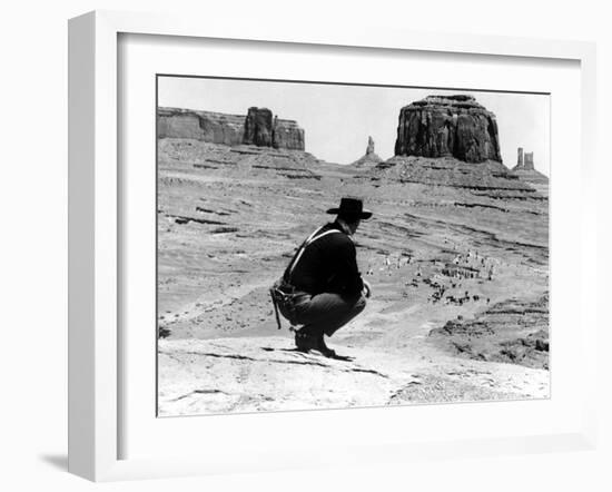 The Searchers, John Wayne, 1956-null-Framed Photo