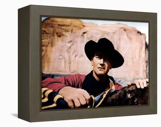 The Searchers, John Wayne, 1956-null-Framed Stretched Canvas