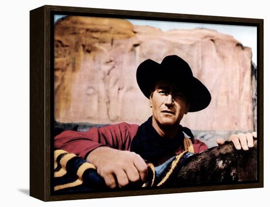 The Searchers, John Wayne, 1956-null-Framed Stretched Canvas