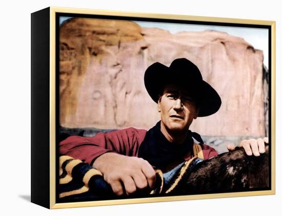 The Searchers, John Wayne, 1956-null-Framed Stretched Canvas