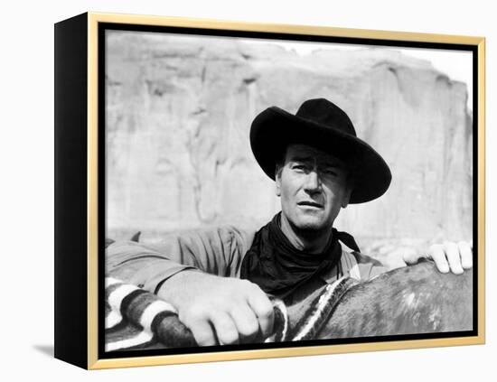 The Searchers, John Wayne, 1956-null-Framed Stretched Canvas