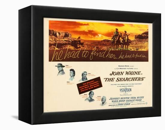 THE SEARCHERS, John Wayne, Natalie Wood, Vera Miles, Jeffrey Hunter, Ward Bond, 1956-null-Framed Stretched Canvas