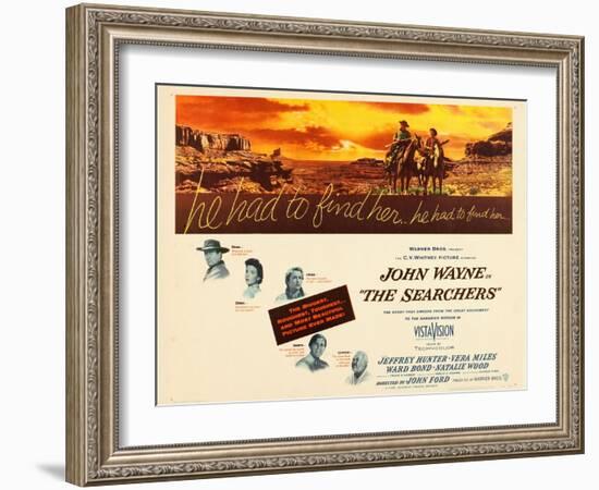 THE SEARCHERS, John Wayne, Natalie Wood, Vera Miles, Jeffrey Hunter, Ward Bond, 1956-null-Framed Art Print