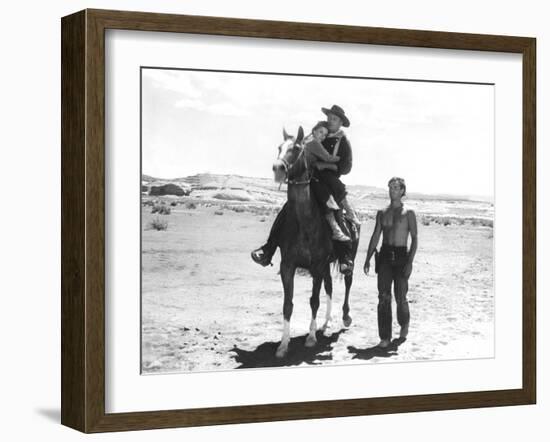 The Searchers, Natalie Wood, John Wayne, Jeffrey Hunter, 1956-null-Framed Premium Photographic Print