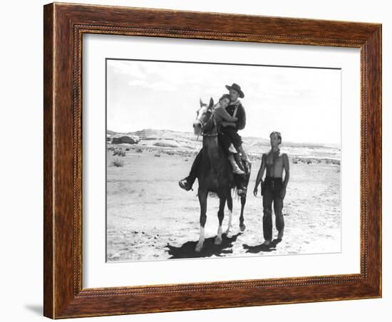 The Searchers, Natalie Wood, John Wayne, Jeffrey Hunter, 1956-null-Framed Premium Photographic Print