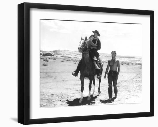 The Searchers, Natalie Wood, John Wayne, Jeffrey Hunter, 1956-null-Framed Premium Photographic Print