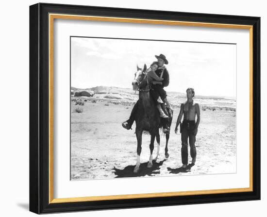 The Searchers, Natalie Wood, John Wayne, Jeffrey Hunter, 1956-null-Framed Premium Photographic Print