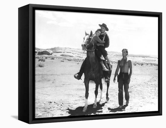 The Searchers, Natalie Wood, John Wayne, Jeffrey Hunter, 1956-null-Framed Stretched Canvas