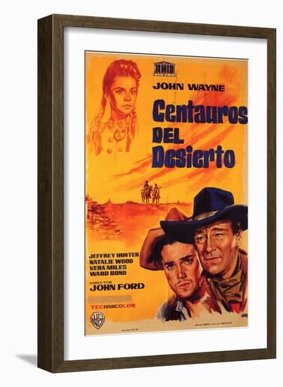 The Searchers, Spanish Movie Poster, 1956-null-Framed Art Print