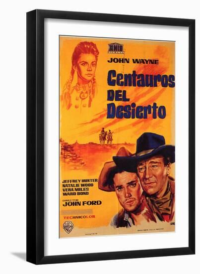 The Searchers, Spanish Movie Poster, 1956-null-Framed Art Print