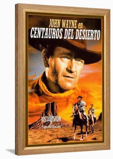 The Searchers, Spanish Movie Poster, 1956-null-Framed Stretched Canvas