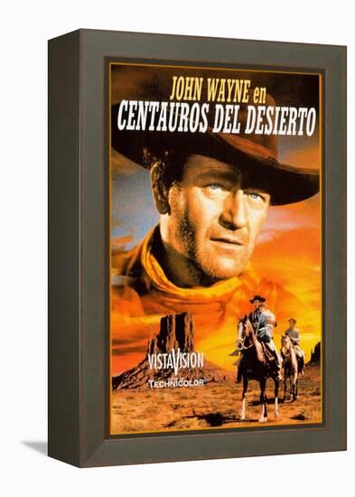 The Searchers, Spanish Movie Poster, 1956-null-Framed Stretched Canvas