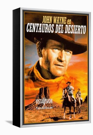 The Searchers, Spanish Movie Poster, 1956-null-Framed Stretched Canvas