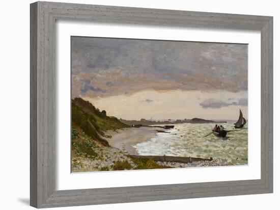 The Seashore at Sainte-Adresse, 1864-Claude Monet-Framed Giclee Print