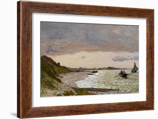 The Seashore at Sainte-Adresse, 1864-Claude Monet-Framed Giclee Print