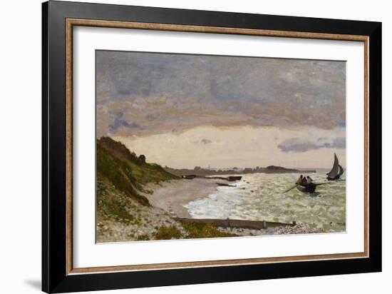 The Seashore at Sainte-Adresse, 1864-Claude Monet-Framed Giclee Print