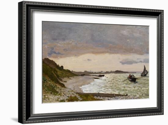 The Seashore at Sainte-Adresse, 1864-Claude Monet-Framed Giclee Print