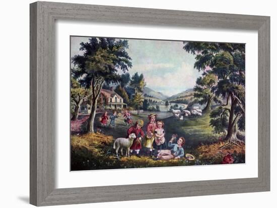 The Season of Joy, Childhood, 1868-Currier & Ives-Framed Giclee Print