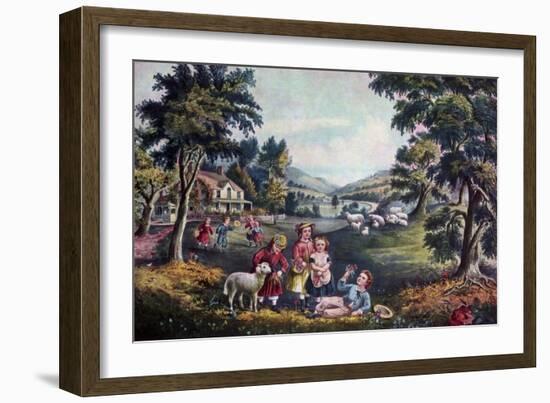 The Season of Joy, Childhood, 1868-Currier & Ives-Framed Giclee Print