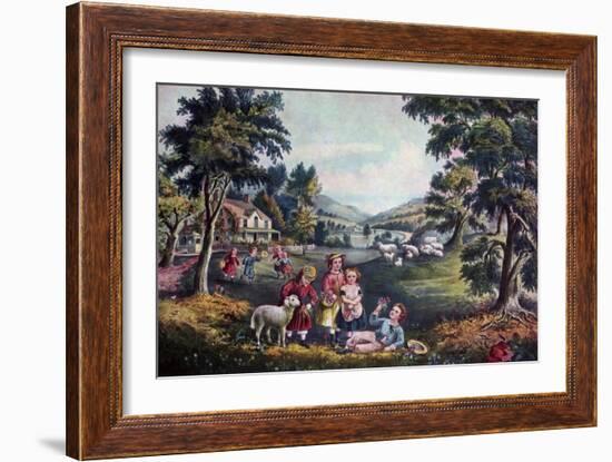 The Season of Joy, Childhood, 1868-Currier & Ives-Framed Giclee Print