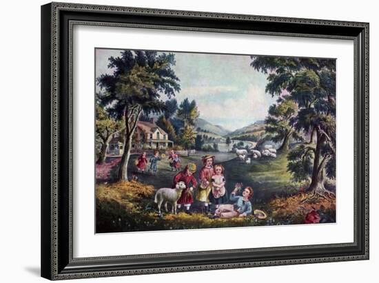 The Season of Joy, Childhood, 1868-Currier & Ives-Framed Giclee Print