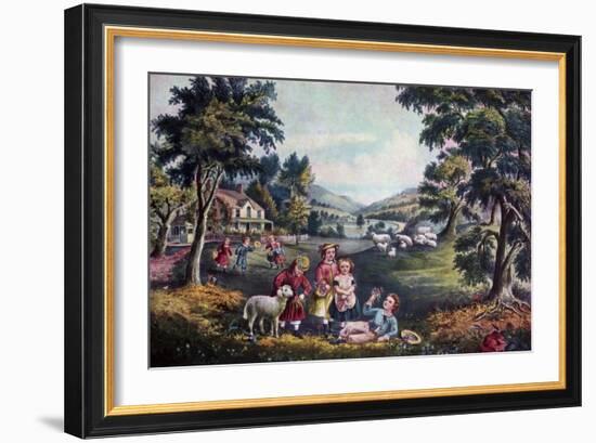 The Season of Joy, Childhood, 1868-Currier & Ives-Framed Giclee Print