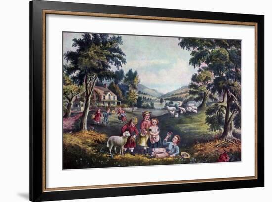 The Season of Joy, Childhood, 1868-Currier & Ives-Framed Giclee Print