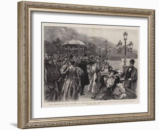 The Season on the Riviera, a Concert on the Terrace of the Casino at Monte Carlo-null-Framed Giclee Print