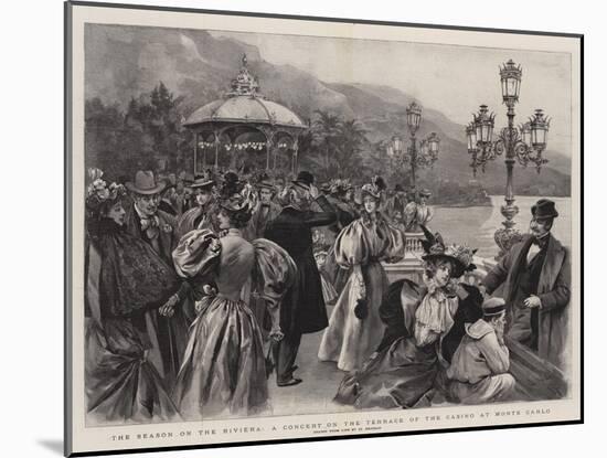 The Season on the Riviera, a Concert on the Terrace of the Casino at Monte Carlo-null-Mounted Giclee Print