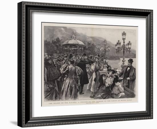 The Season on the Riviera, a Concert on the Terrace of the Casino at Monte Carlo-null-Framed Giclee Print